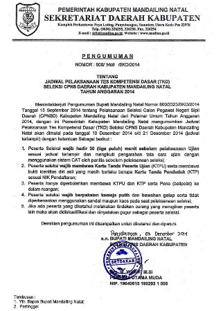Pengumuman-Jadwal-Pelaksanaan-TKD-Seleksi-CPNS-Daerah-Kabupaten-Mandailing-Natal-Tahun-Anggaran-2014