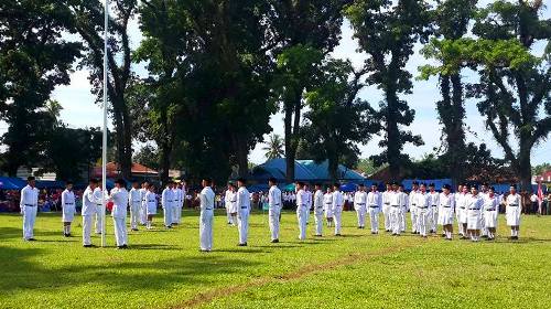 Upacara menaikkan bendera di Natal