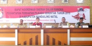 KPU Madina saat Rapat Kordinasi Daerah, Senin