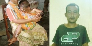 Ahmad Anugerah Saputra (kiri) korban luka bakar dan Asnawi Lubis (kanan) penjual minyak tanah - Copy