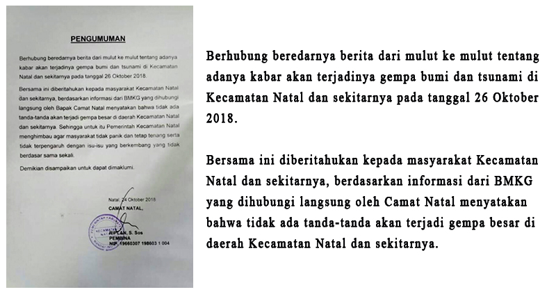 Pengumuman Camat Natal
