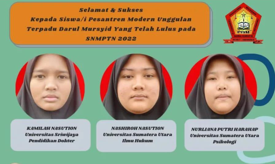 Pelajar Darul Mursyid Asal Madina Merajai Masuk PTN Jalur SNMPTN
