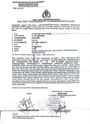 Laporan Penganiayaan Dirinya Mengendap di Polres Madina, Wartawan Media Online Akan Lapor ke Propam Poldasu